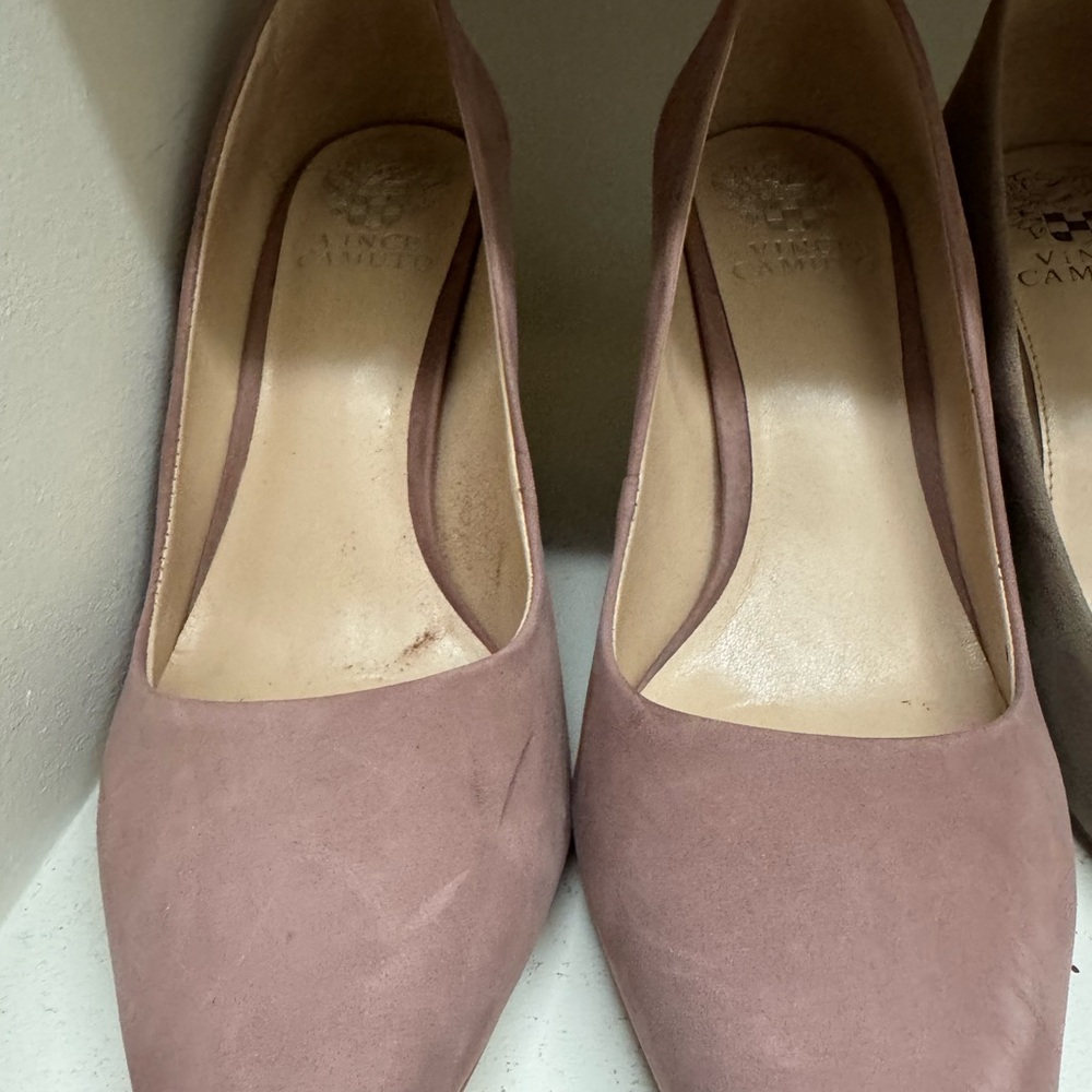 Vince Camuto Mauve Suede Pointed-Toe Pumps